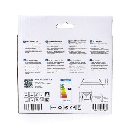 Aigostar - Lámpara empotrable LED ULTRATHIN LED/6W/230V 6000K blanco