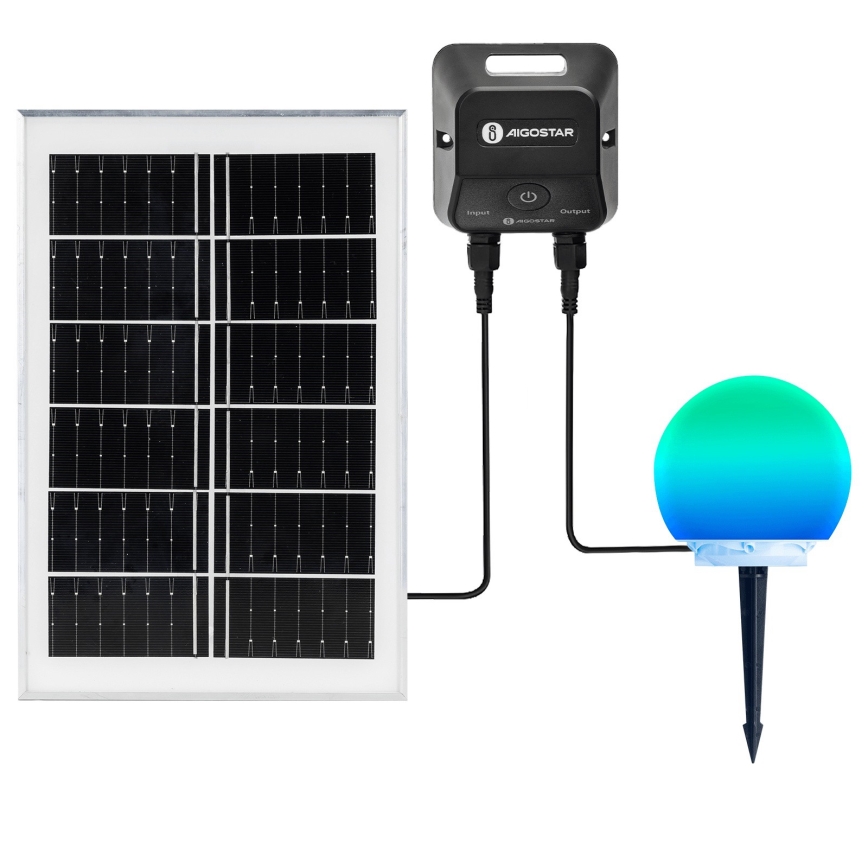 Aigostar - Lámpara exterior LED RGB regulable MESH LED/20W/3,7V 4000mAh 2700-6500K IP65 diámetro 20 cm