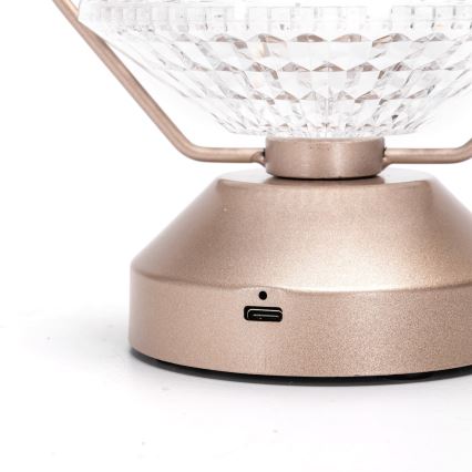 Aigostar - Lámpara de mesa LED recargable y regulable LED/1W/5V 2700/4000/6500K 1800mAh 20 cm