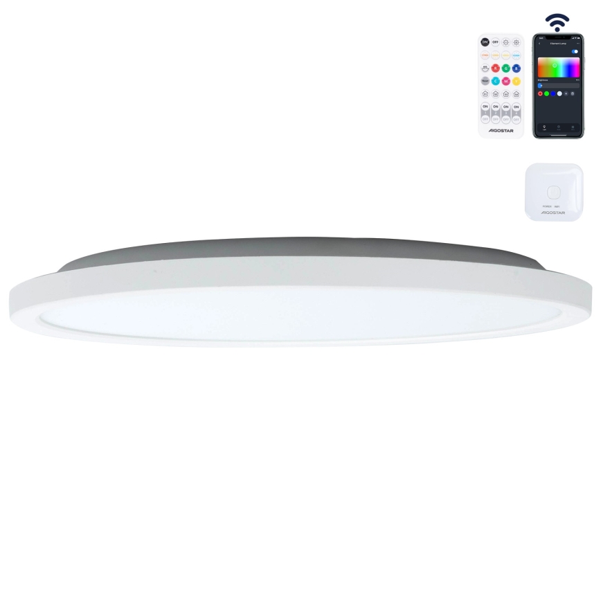 Aigostar - Lámpara de techo LED RGBW regulable MESH LED/24W/230V 3000-6500K blanca + mando a distancia