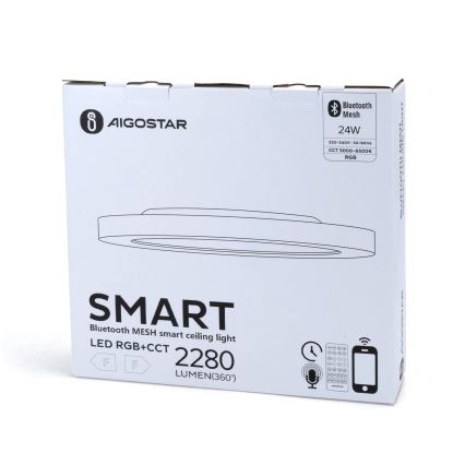 Aigostar - Lámpara de techo LED RGBW regulable MESH LED/24W/230V 3000-6500K blanca + mando a distancia