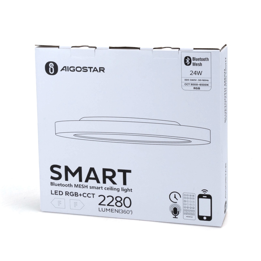 Aigostar - Lámpara de techo LED RGBW regulable MESH LED/24W/230V 3000-6500K blanca + mando a distancia