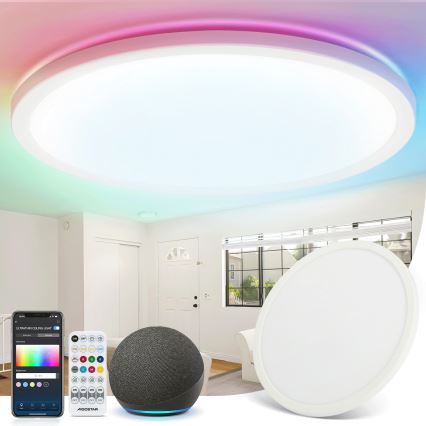 Aigostar - Lámpara de techo LED RGBW regulable MESH LED/36W/230V 3000-6500K blanca + mando a distancia