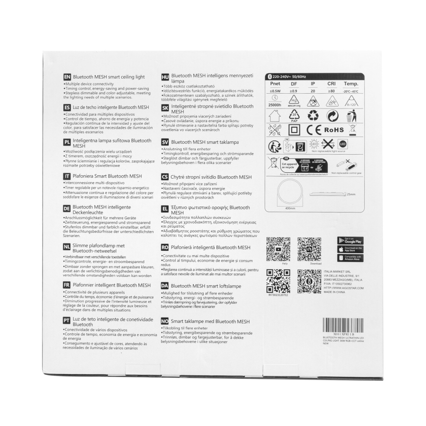 Aigostar - Lámpara de techo LED RGBW regulable MESH LED/36W/230V 3000-6500K blanca + mando a distancia