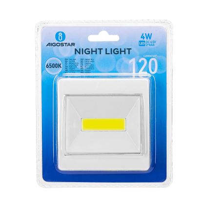 Aigostar - Lámpara nocturna portátil LED/3xAAA 6500K