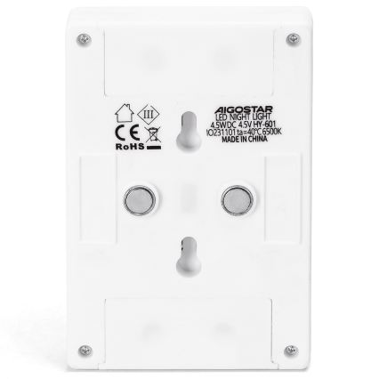 Aigostar - Lámpara nocturna portátil LED/3xAAA 6500K