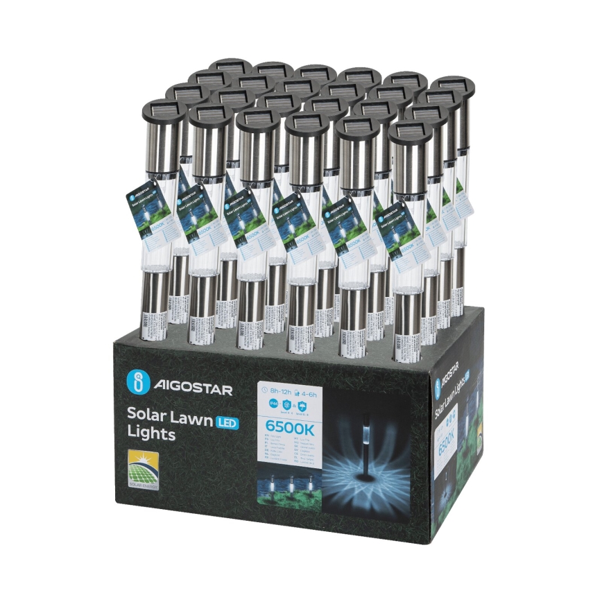 Aigostar - Lámpara solar LED LED/0,012W/1,2V 100 mAh 6500K IP44 55 cm