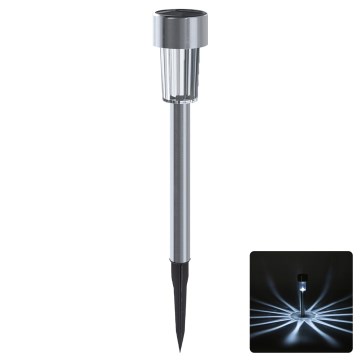 Aigostar - Lámpara solar LED/2V IP44 40 mAh cromo mate