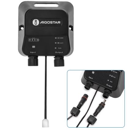 Aigostar - Lámpara solar LED 2xLED/70W/12V 12000 mAh 6500K diá. 12 cm + control remoto