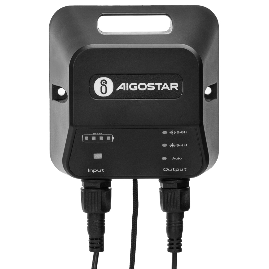 Aigostar - Lámpara solar LED 2xLED/70W/12V 12000 mAh 6500K diá. 23,5 cm + control remoto