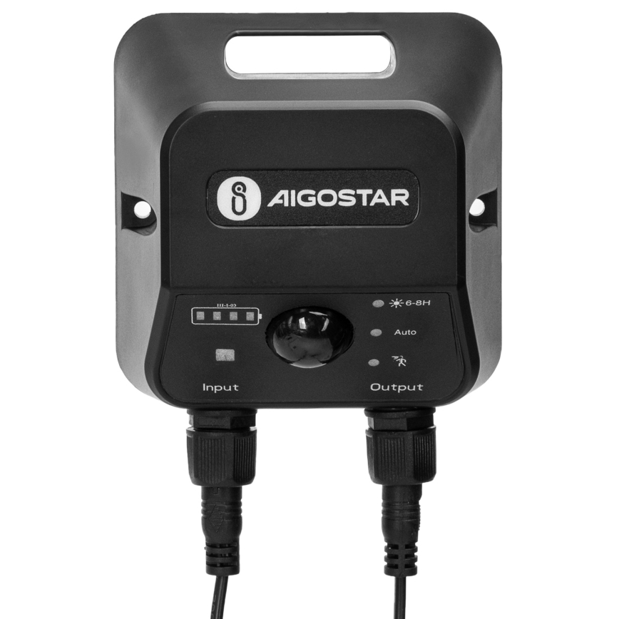 Aigostar - Lámpara solar LED con sensor ED/70W/12V, 6000 mAh, 6500K, diámetro 23,5 cm + control remoto