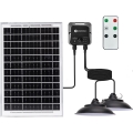 Aigostar - Lámpara solar LED con sensor 2xLED/35W/12V 6000 mAh 6500K Ø 15 cm + mando a distancia