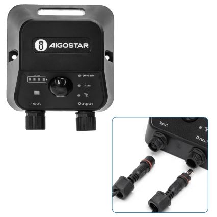 Aigostar - Lámpara solar LED con sensor 2xLED/70W/12V 12000 mAh 6500K diá. 12 cm + control remoto