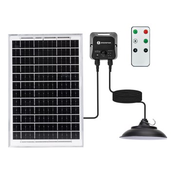 Aigostar - Lámpara solar LED con sensor ED/70W/12V, 6000 mAh, 6500K, diámetro 23,5 cm + control remoto