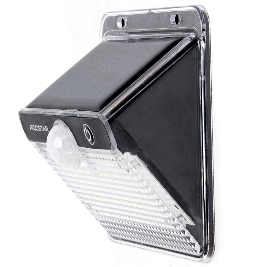 Aigostar - Lámpara Solar LED con sensor LED/3,7V 6500K 1200 mAh IP65 negra