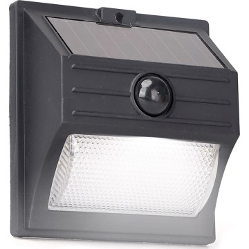 Aigostar - Lámpara solar LED con sensor LED/3,7V 6500K 500 mAh IP65 negra