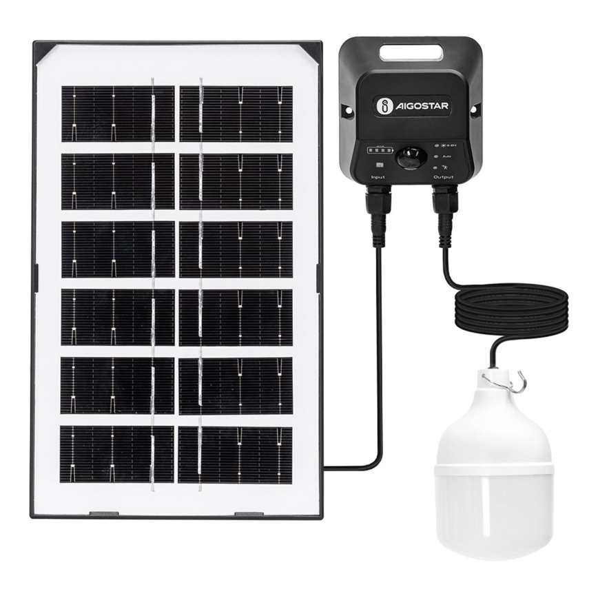 Aigostar - Lámpara solar LED con sensor LED/35W/12V 3000 mAh 6500K diá. 10 cm + control remoto