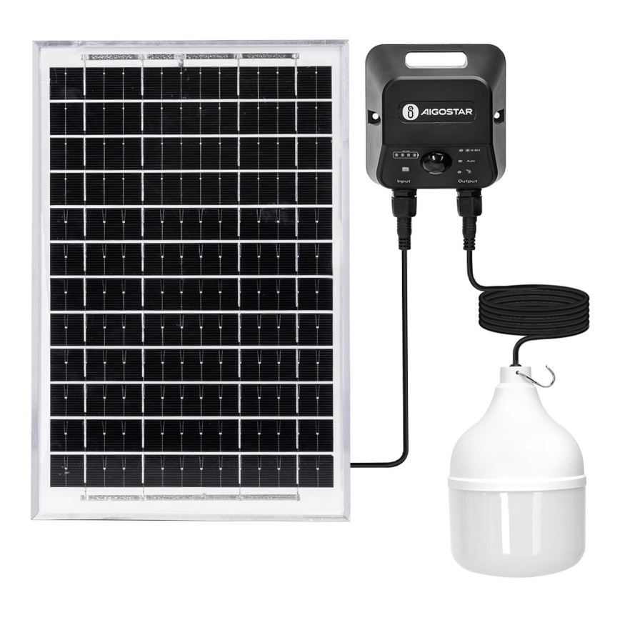 Aigostar - Lámpara solar LED con sensor LED/70W/12V 6000 mAh 6500K diá. 12 cm + control remoto
