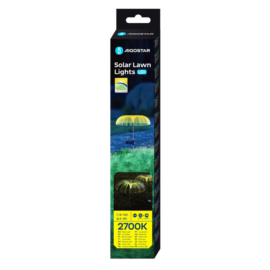 Aigostar - Lámpara solar LED decorativa LED/0,03W/1,2V 70cm 300 mAh 2700K IP44