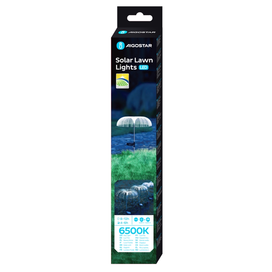 Aigostar - Lámpara solar LED decorativa LED/0,03W/1,2V 70cm 300 mAh 6500K IP44