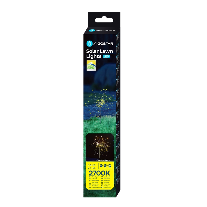 Aigostar - Lámpara solar LED decorativa LED/0,03W/1,2V 88,5cm 300 mAh 2700K IP44
