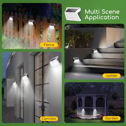 Aigostar - Lámpara solar LED exterior con sensor LED/1,48W/3,7V IP65 1200 mAh