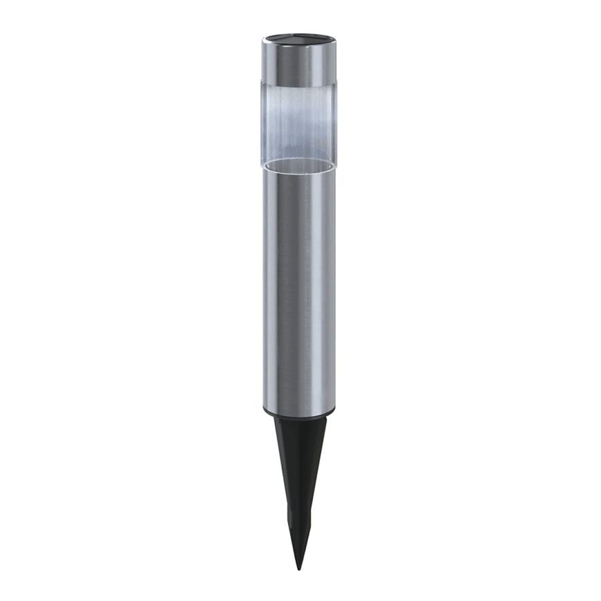 Aigostar - Lámpara solar LED LED/0,006W/1,2V 31,5 cm 100 mAh cromo mate 6500K IP44
