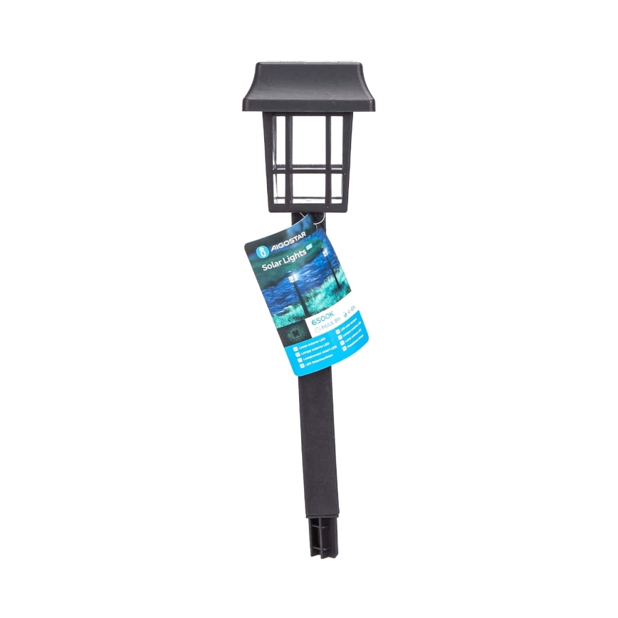 Aigostar - Lámpara solar LED LED/0,006W/1,2V 32 cm 40 mAh negro 6500K IP44