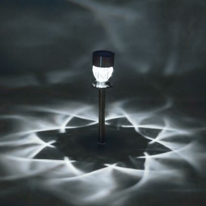 Aigostar - Lámpara solar LED LED/0,006W/1,2V 35,5cm cromo mate 100 mAh 3000K IP44
