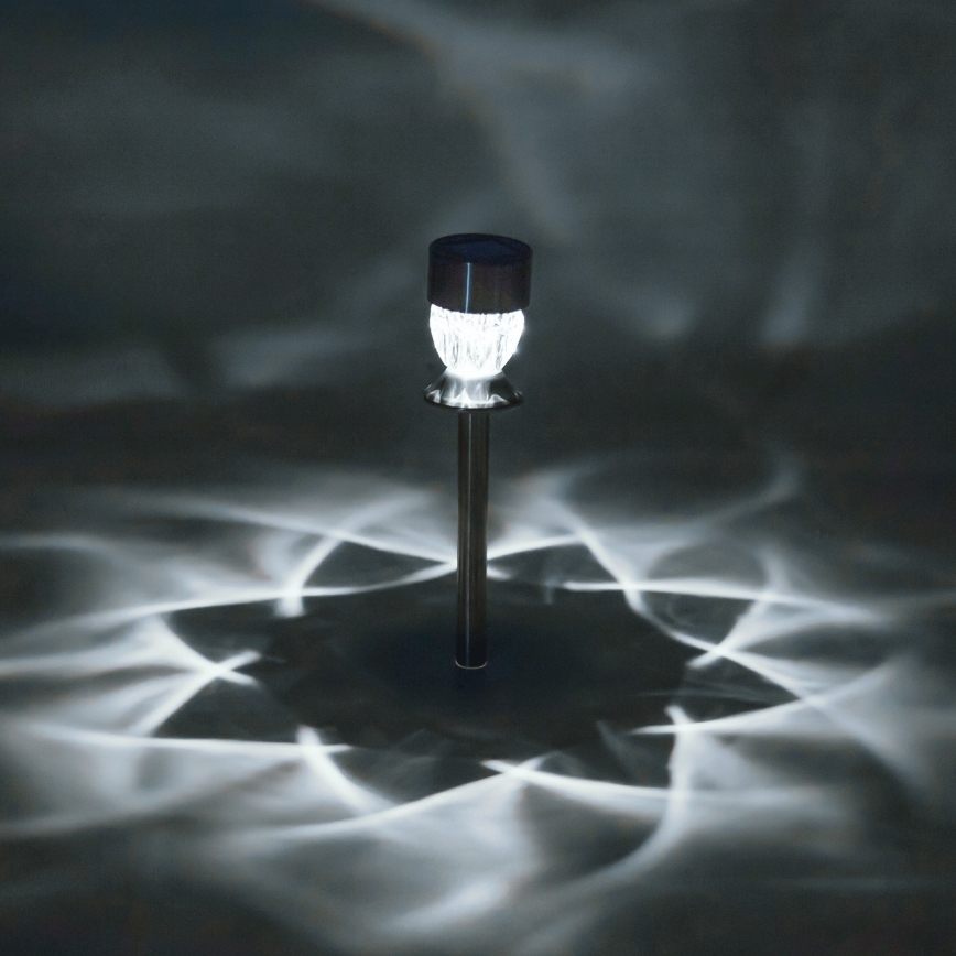 Aigostar - Lámpara solar LED LED/0,006W/1,2V 35,5cm cromo mate 100 mAh 3000K IP44