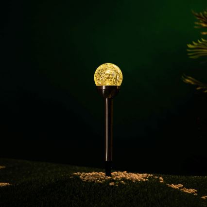 Aigostar - Lámpara solar LED LED/0,006W/1,2V 37,8cm cromo mate 2700K IP44