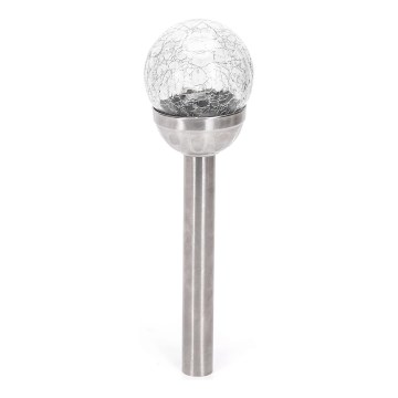 Aigostar - Lámpara solar LED LED/0,006W/1,2V 37,8cm cromo mate 2700K IP44