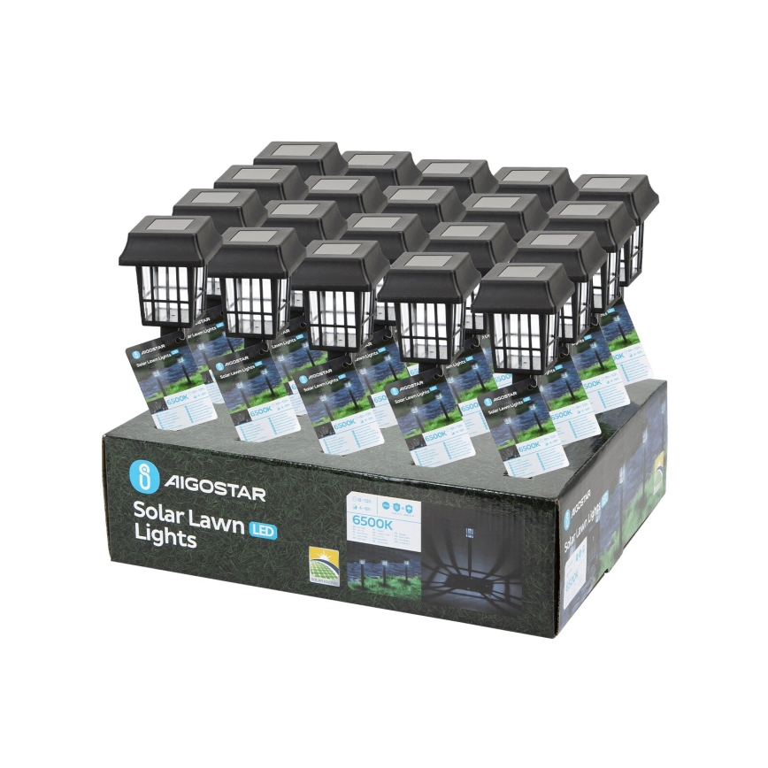 Aigostar - Lámpara solar LED LED/0,006W/1,2V 40mAh 6500K IP44 32 cm
