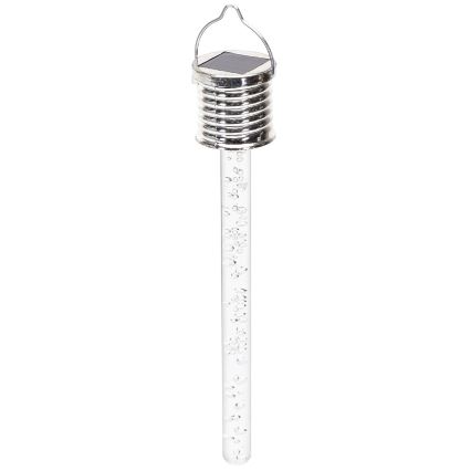 Aigostar - Lámpara solar LED LED/0,006W/1,2V cromo 2700K IP44 40 mAh