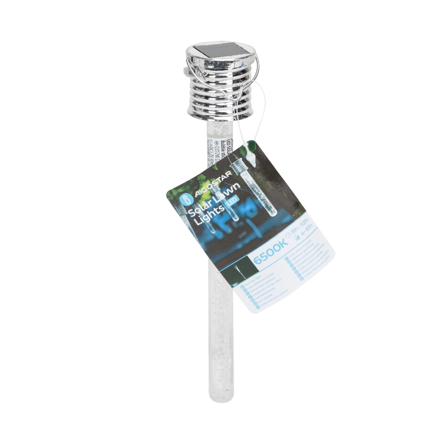 Aigostar - Lámpara solar LED LED/0,006W/1,2V cromo 40 mAh 6500K IP44