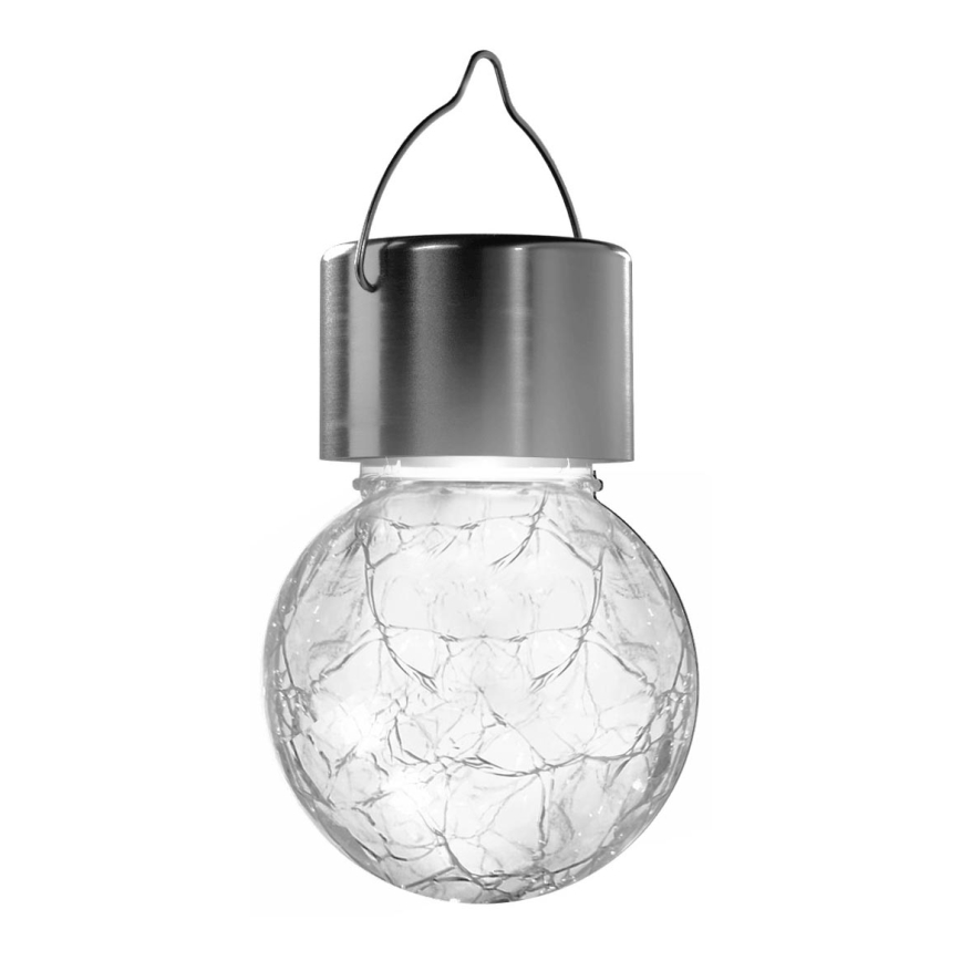 Aigostar - Lámpara solar LED LED/0,006W/1,2V cromo mate 6500K 100 mAh IP44