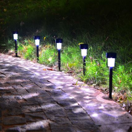 Aigostar - Lámpara solar LED LED/0,06W/2V 32,7 cm 6500K IP44 600 mAh negro