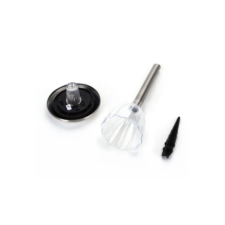 Aigostar - Lámpara solar LED LED/0,08W/2V 30,4 cm 200 mAh 6500K IP44 cromo mate
