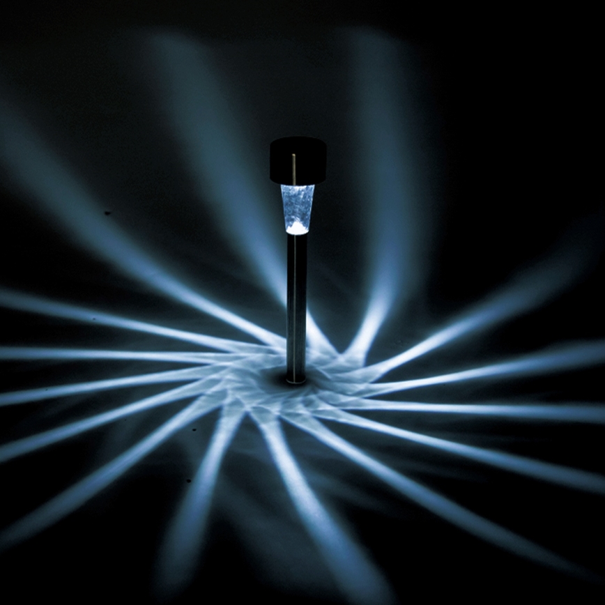 Aigostar - Lámpara solar LED LED/2V IP44 40 mAh cromo mate