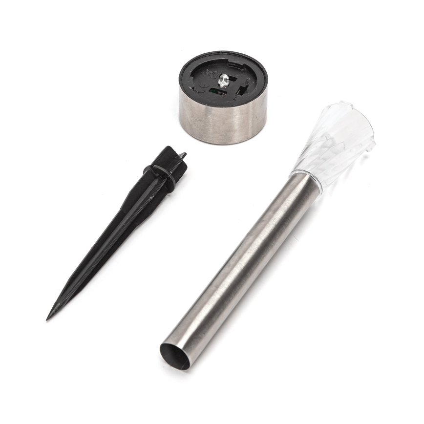 Aigostar - Lámpara solar LED LED/2V IP44 40 mAh cromo mate