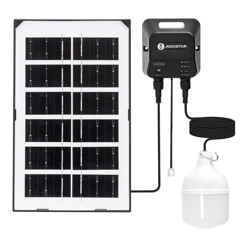 Aigostar - Lámpara solar LED LED/35W/12V 3000 mAh 6500K diá. 10 cm + control remoto
