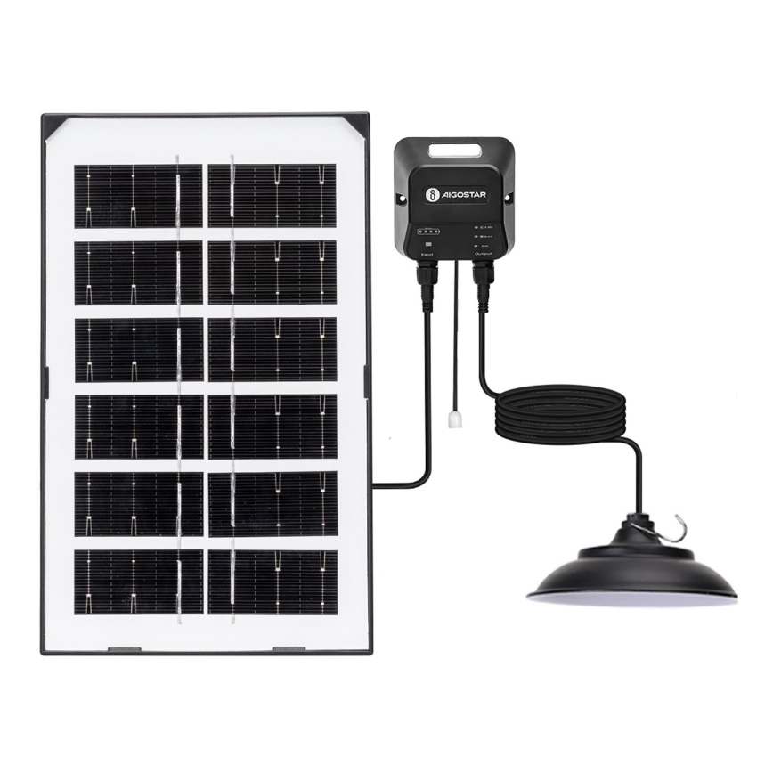 Aigostar - Lámpara solar LED LED/35W/12V 3000 mAh 6500K diá. 15 cm + control remoto
