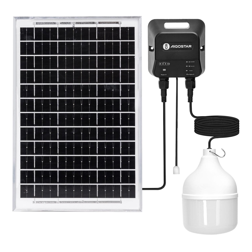 Aigostar - Lámpara solar LED LED/70W/12V 6000 mAh 6500K diá. 12 cm + control remoto