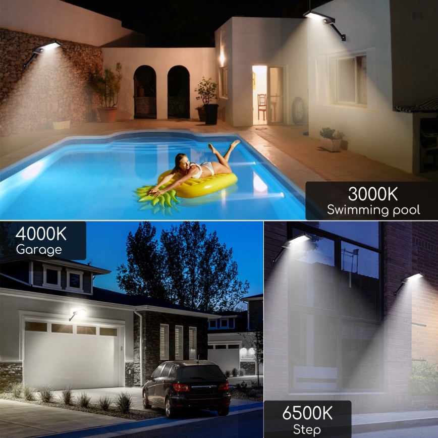 Aigostar - Lámpara solar LED regulable con sensor LED/2,3W/5,5V IP65 1800 mAh + mando a distancia