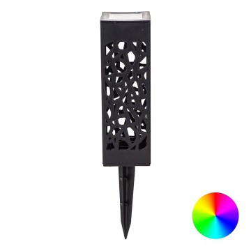 Aigostar - Lámpara solar LED RGB LED/0,006W/1,2V 28,5cm negro  IP44 100 mAh