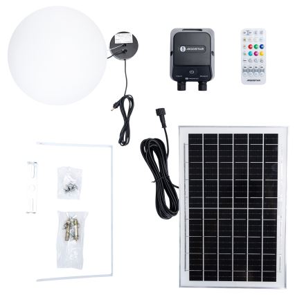 Aigostar - LED RGB Lámpara de araña solar regulable MESH LED/35W/3,7V 8000 mAh 2700K-6500K IP65 diá. 50 cm