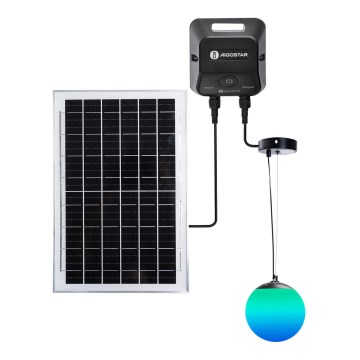 Aigostar - Lámpara solar regulable LED RGBW MESH LED/5W/3,7V 8000 mAh 2700K-6500K IP65 d. 30 cm