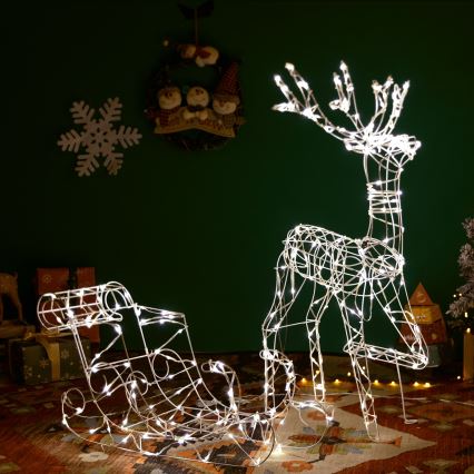 Aigostar - LED Decoración exterior LED/3,6W/31/230V 2700K 90/45cm IP44 reno con trineo