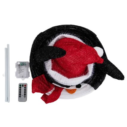 Aigostar - Decoración navideña LED de exterior 50xLED/3xAA 0,7m IP44 pingüino + mando a distancia