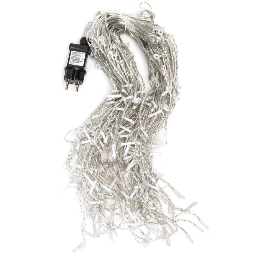 Aigostar - LED Guirnalda navideña de exterior 300xLED/6W/230V/8 funciones 15x0,4m IP44 blanco frío